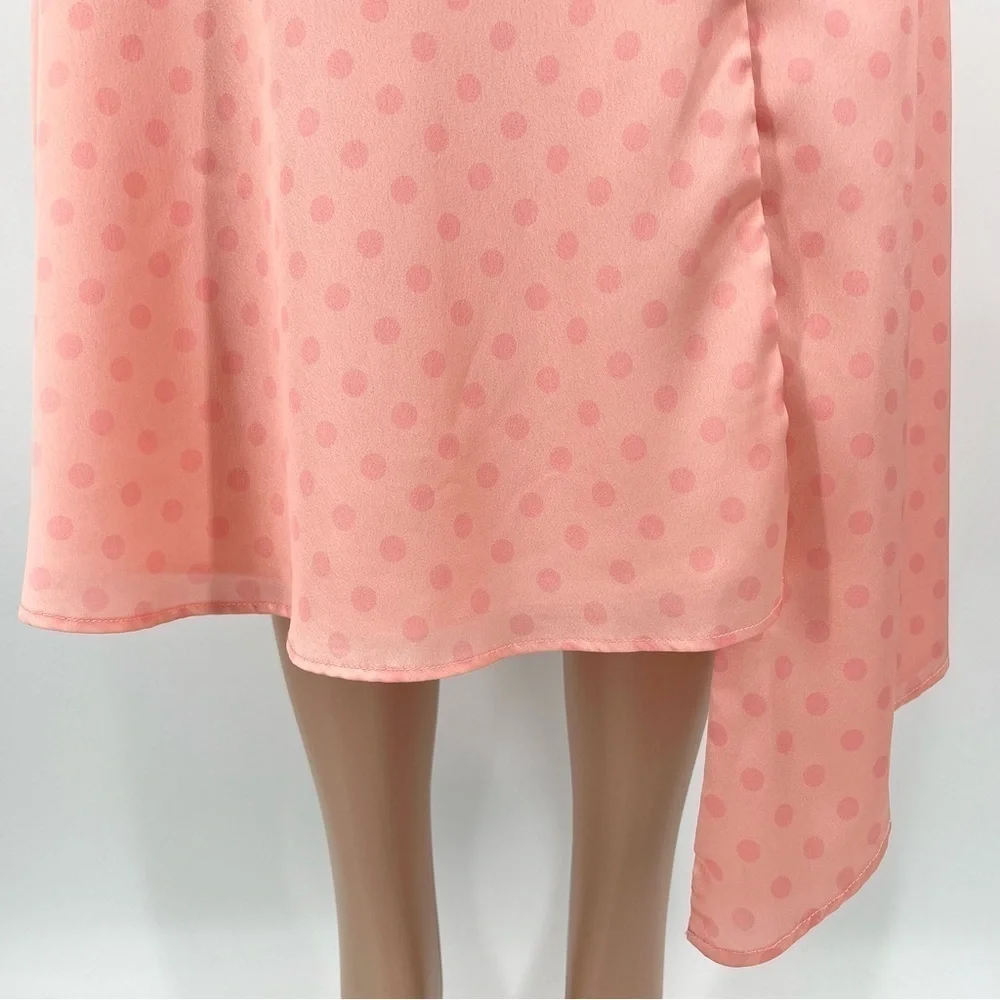 Keepsake The Label Pink Polka Dot Midi Skirt Size Medium